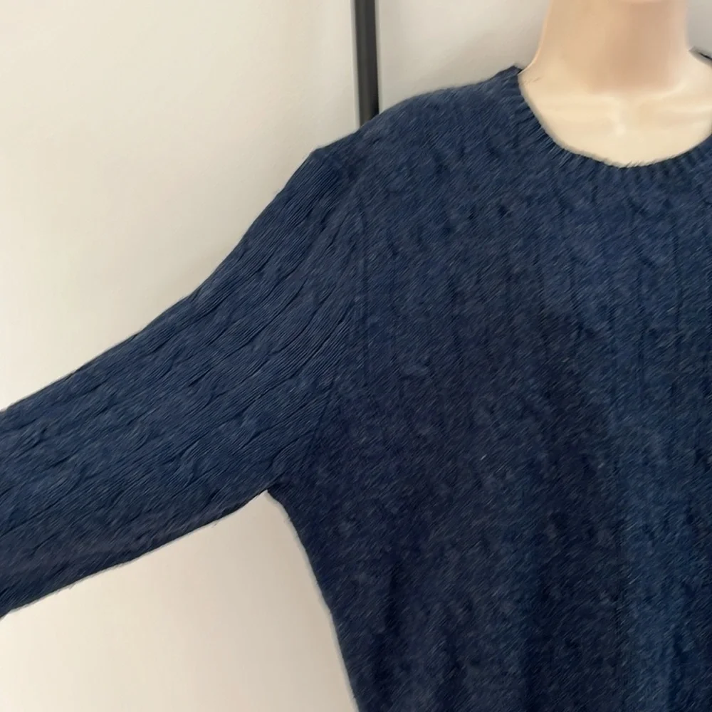 Vintage Polo by Ralph Lauren Silk Blue Knit Men Sweater Crewneck Size XL
